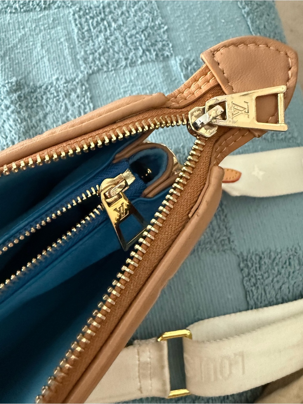 Louis Vuitton Camel Embossed Monogram Crossbody Coussin with Cream Strap - Picture 7 of 16